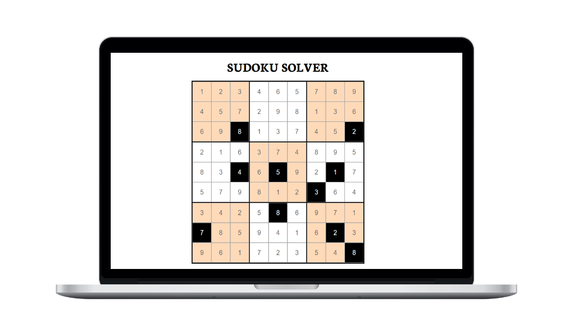 Sudoku solver app mock up